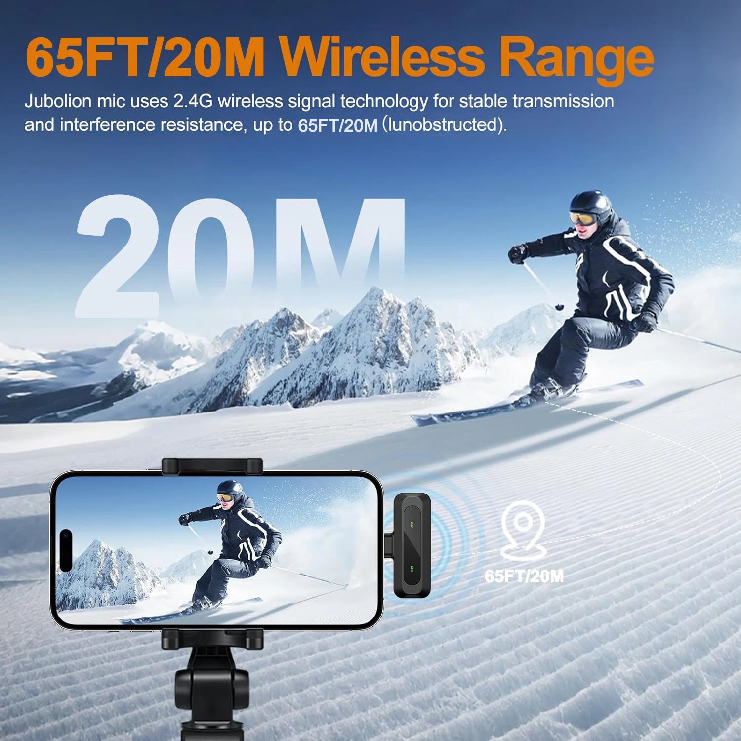 Wireless Lavalier Microphone Noise Reduction Audio Video Recording  For iPhone 15-17, Android, Laptop Live Vlog YouTube TikTok
