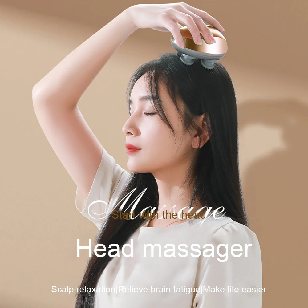 Electric Scalp Vibration Head Massager Device Relax Muscles Kneading Massage Stimulate Blood Circulation and Banish Weariness