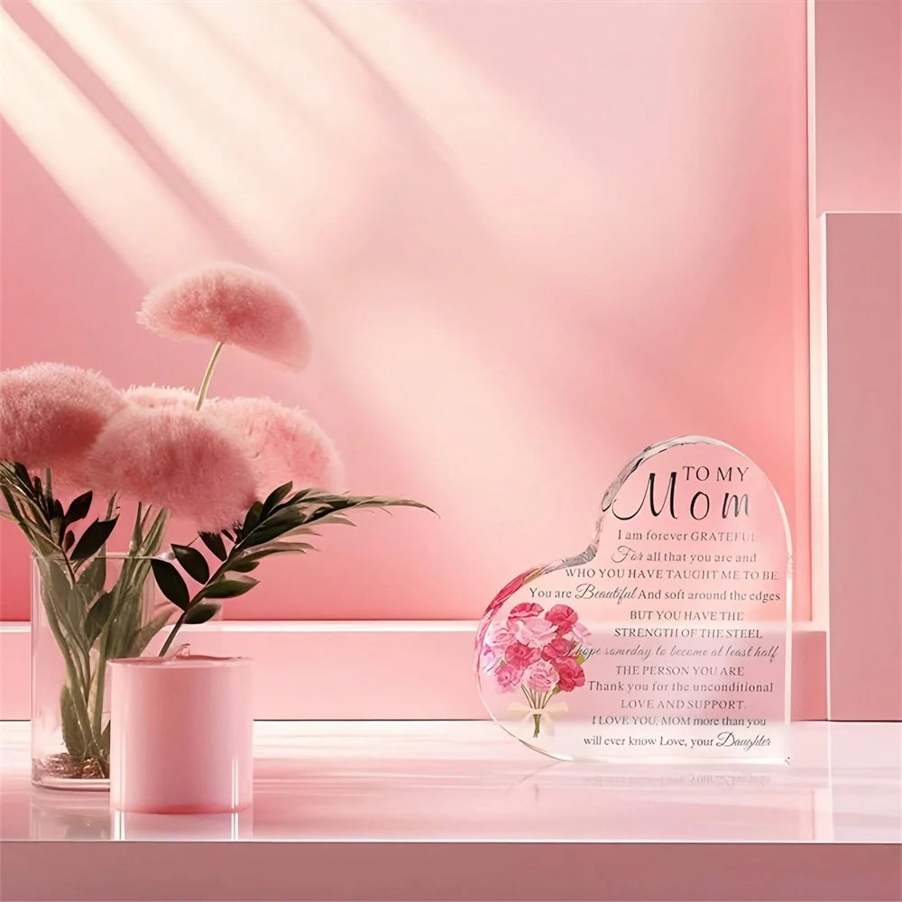 1pc Decorative Crafts Acrylic Mother's Day Gift, Ideal Birthday Gift For Mom, Daughter, Son, And Anniversary Souvenir