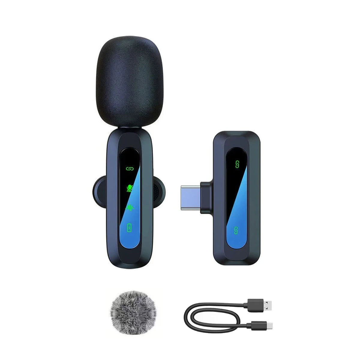 Wireless Lavalier Microphone Noise Reduction Audio Video Recording  For iPhone 15-17, Android, Laptop Live Vlog YouTube TikTok
