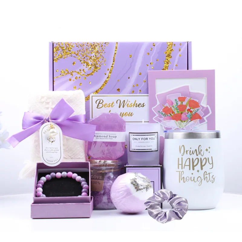 Gifts for Ladies ,Mom, Wife,Girlfriend, Sister-Happy Birthday,Christmas,Valentine's Day,Mothers Day-Lavender Spa Gift Basket Set