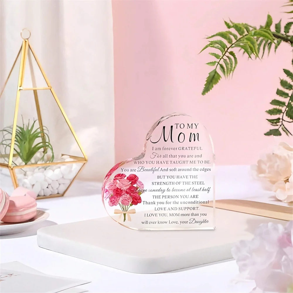1pc Decorative Crafts Acrylic Mother's Day Gift, Ideal Birthday Gift For Mom, Daughter, Son, And Anniversary Souvenir