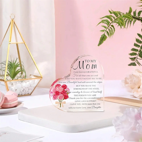 1pc Decorative Crafts Acrylic Mother's Day Gift, Ideal Birthday Gift For Mom, Daughter, Son, And Anniversary Souvenir