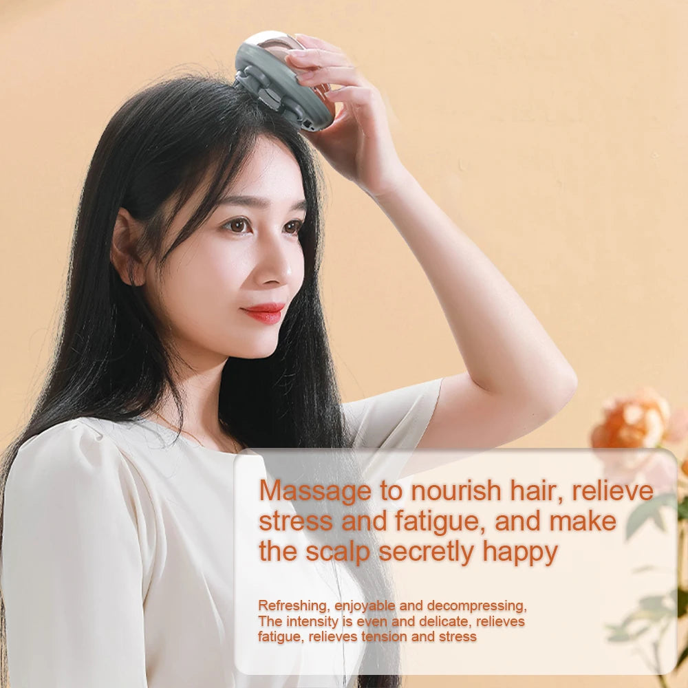 Electric Scalp Vibration Head Massager Device Relax Muscles Kneading Massage Stimulate Blood Circulation and Banish Weariness