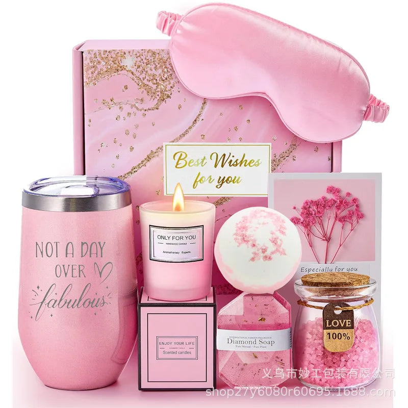 Gifts for Ladies ,Mom, Wife,Girlfriend, Sister-Happy Birthday,Christmas,Valentine's Day,Mothers Day-Lavender Spa Gift Basket Set