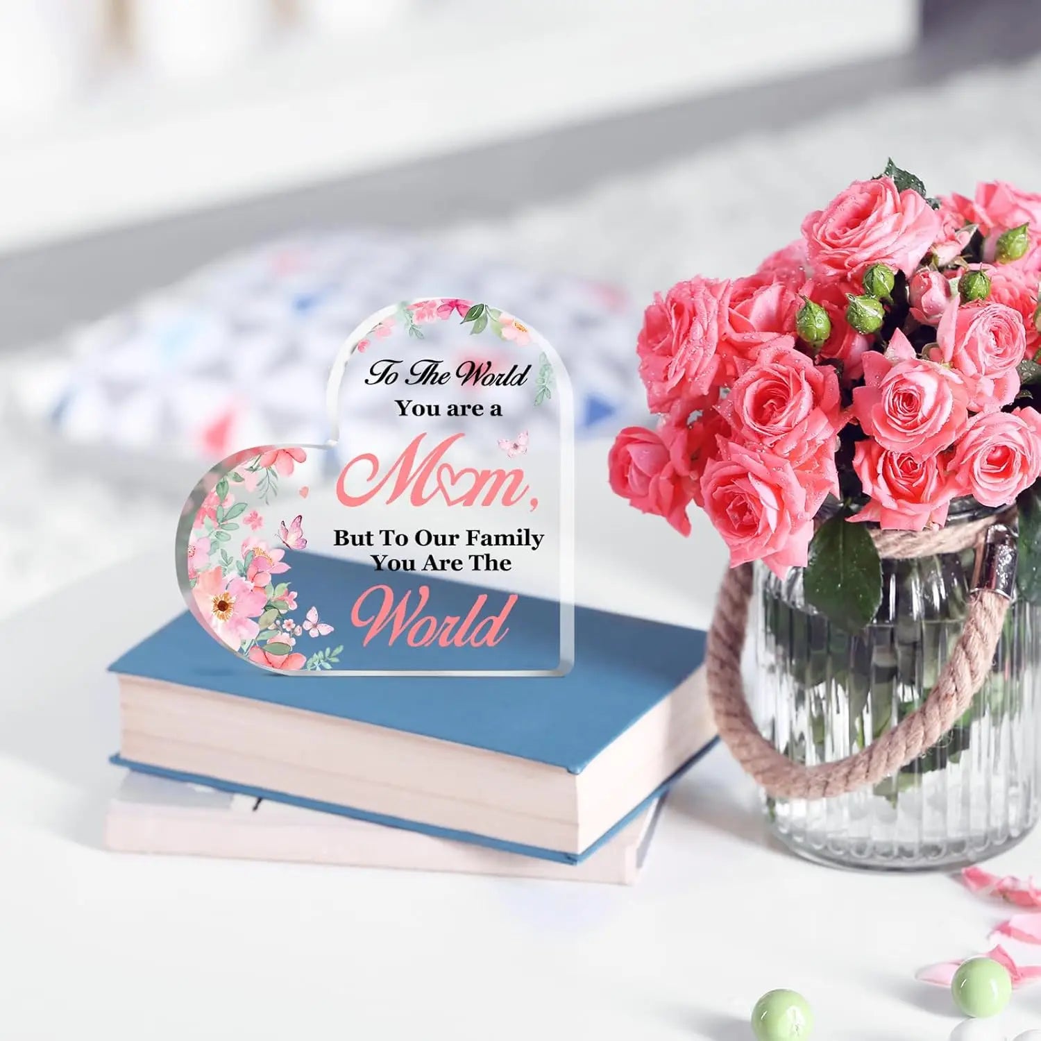 Gifts for Mothers Day- Love Mom Sign Delicate Mom Gifts Appreciative Mothers Day Birthday Christmas Gifts for Mom, Ideas Heart