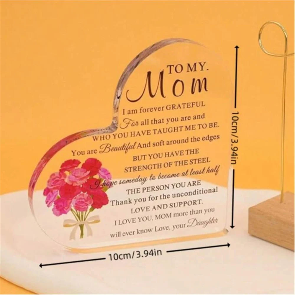 1pc Decorative Crafts Acrylic Mother's Day Gift, Ideal Birthday Gift For Mom, Daughter, Son, And Anniversary Souvenir